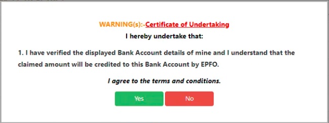 EPF Claim Online Certificate