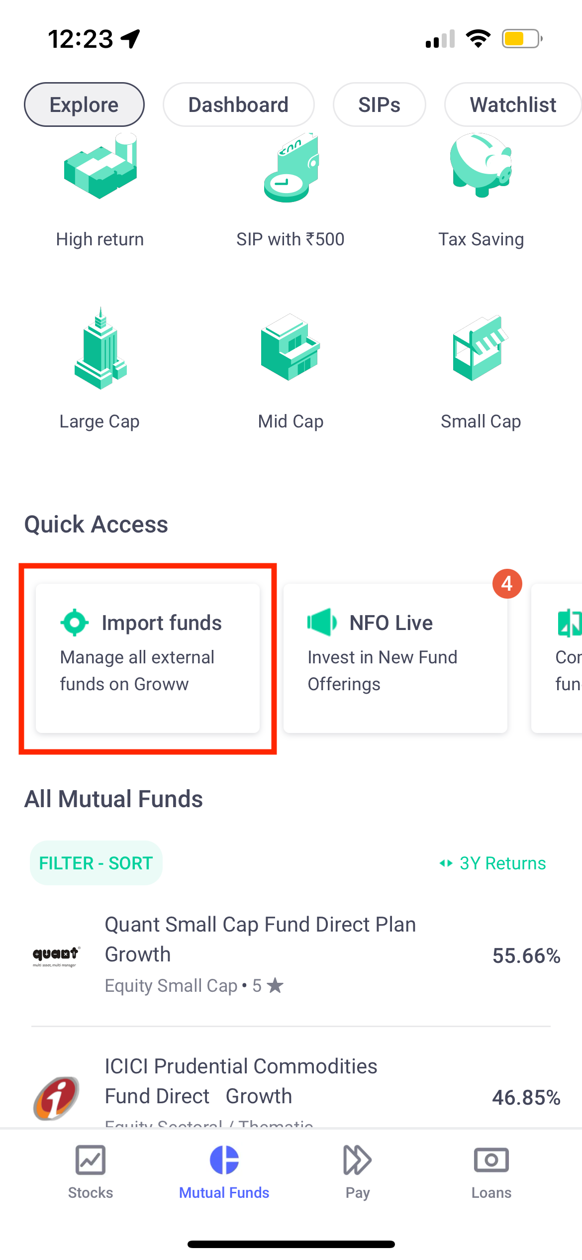 Manage All External Funds on Groww