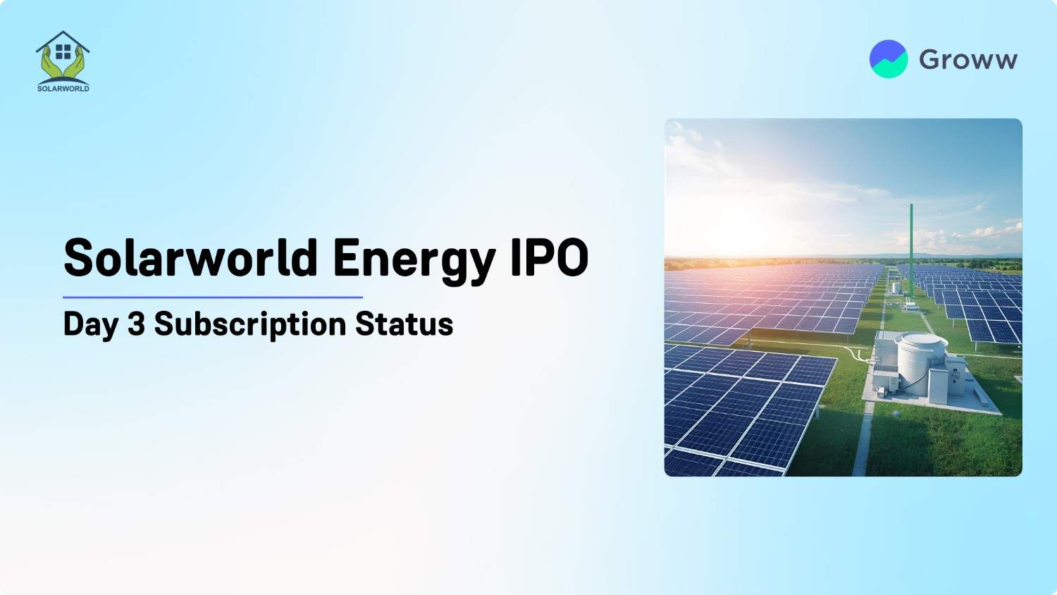 Solarworld Energy IPO Day 3: Check GMP, Subscription Status & Key Highlights
