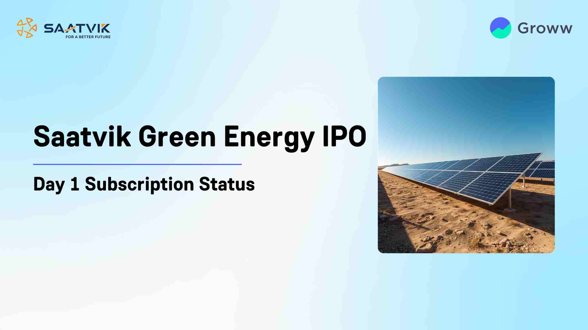 Saatvik Green Energy IPO Day 1: Check GMP, Subscription Status & Key Highlights