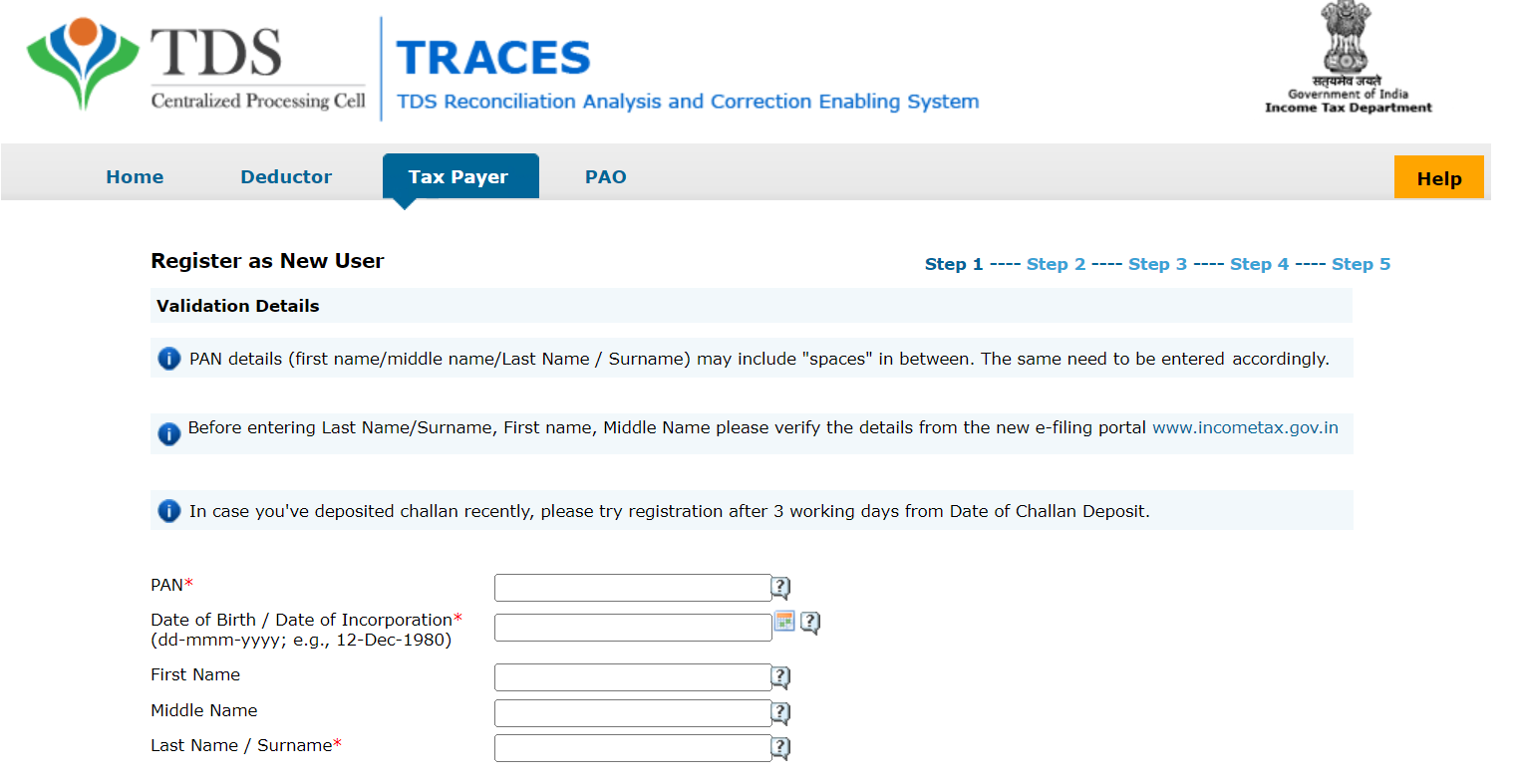Register for TRACES