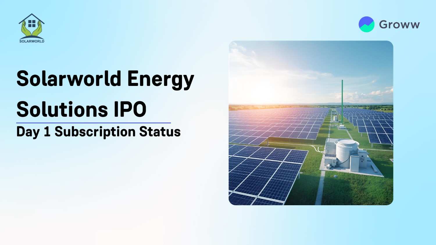 Solarworld Energy IPO Day 1: Check GMP, Subscription Status & Key Highlights