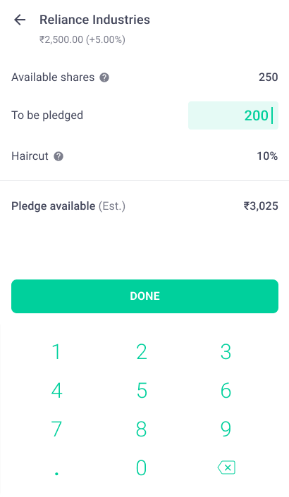 Step-3 pledge shares on Groww