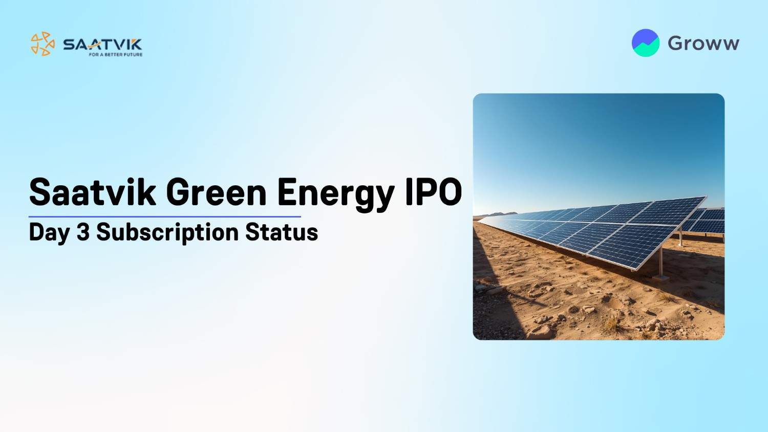 Saatvik Green Energy IPO Day 3: Check GMP, Subscription Status & Key Highlights