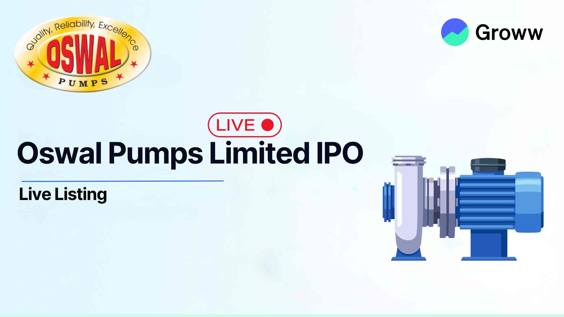 Oswal Pumps Make a Muted Debut; Lists at ₹634 on NSE: Check Live Listing Updates here.
