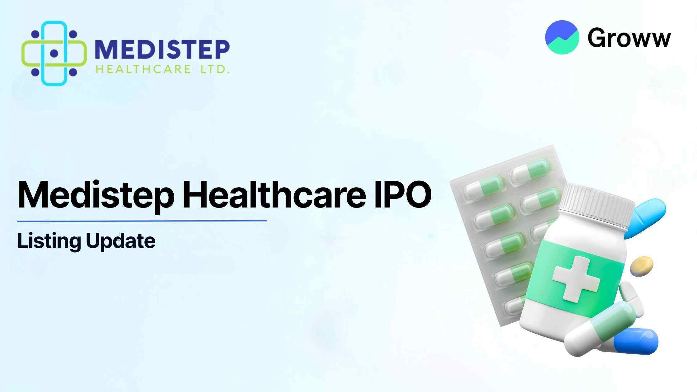 Medistep Healthcare Lists at 23% premium 