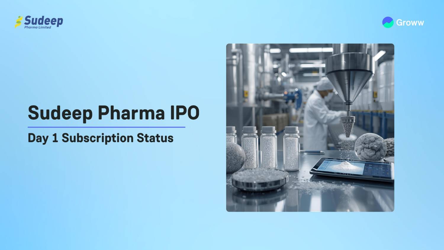 Sudeep Pharma IPO Day 1: Check Subscription Status & Key Highlights